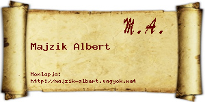Majzik Albert névjegykártya